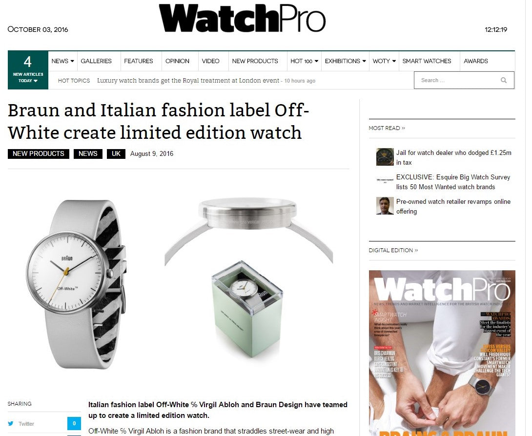 Braun and Off-White Limited Edition Watch