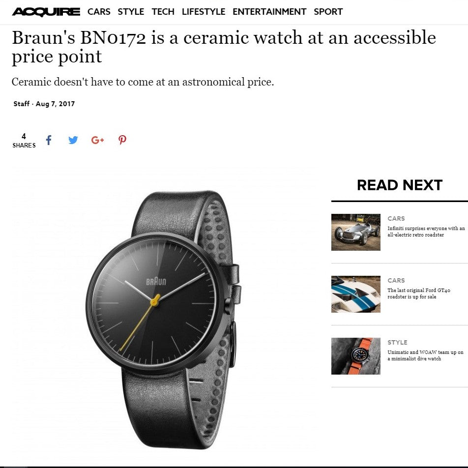 Braun's BN0172 is a ceramic watch at an accessible price point