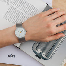 BN0211 Braun gents classic slim watch - white dial and stainless steel bracelet