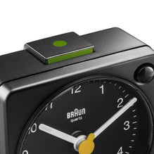 BC02X Braun classic analogue travel alarm clock - black