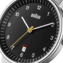 BN0032 Braun gents classic watch - black dial and silver mesh bracelet
