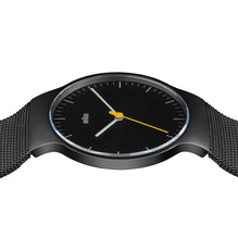 BN0211 Braun gents classic slim watch - black dial and black mesh bracelet