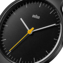 BN0211 Braun gents classic slim watch - black dial and black mesh bracelet