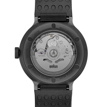 BN0278 Braun gents automatic watch - black dial and black rubber strap - limited edition