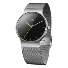 BN0211 Braun gents classic slim watch - black dial and silver mesh bracelet