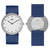 BN0281 Braun unisex analogue interchangeable watch set - white dial and stainless steel mesh bracelet & additional blue silicon strap