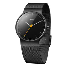 BN0211 Braun gents classic slim watch - black dial and black mesh bracelet
