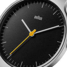 BN0211 Braun gents classic slim watch - black dial and silver mesh bracelet