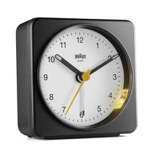 BC03 Braun classic analogue alarm clock  - black & white