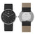 BN0281 Braun gents analogue interchangeable watch set - black dial and black leather strap & additional blue silicon strap