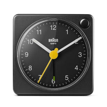 BC02X Braun classic analogue travel alarm clock - black