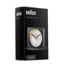 BC02X Braun classic analogue travel alarm clock - black & white